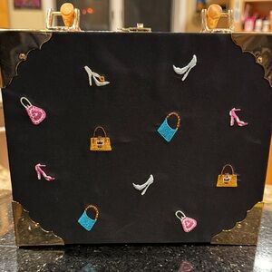 PRICE DROP:55❤️Black and Gold Embroidered Cigar Bag